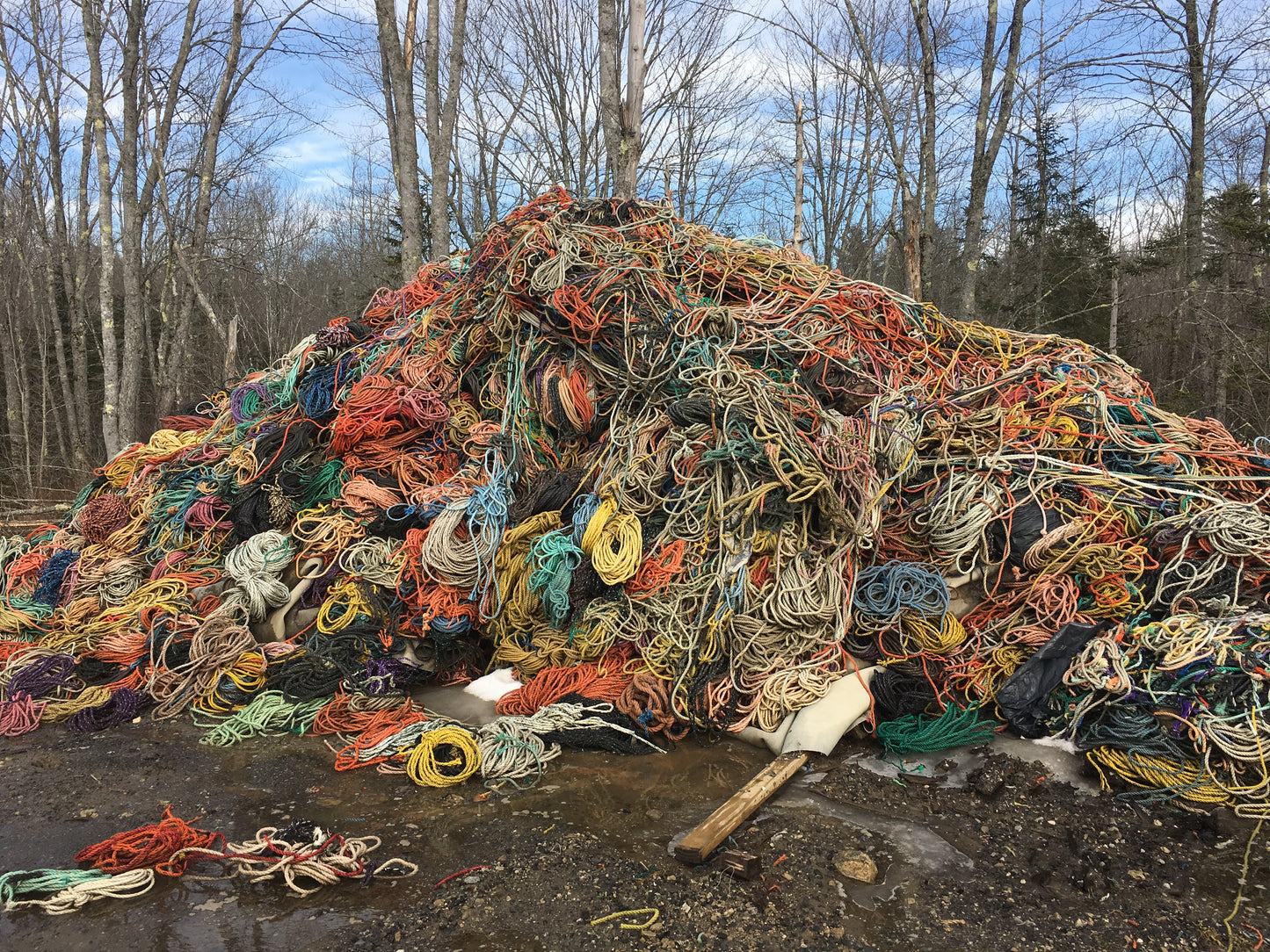 Float rope pile, Raw material, lobster fishing rope, colorful lobster rope coils