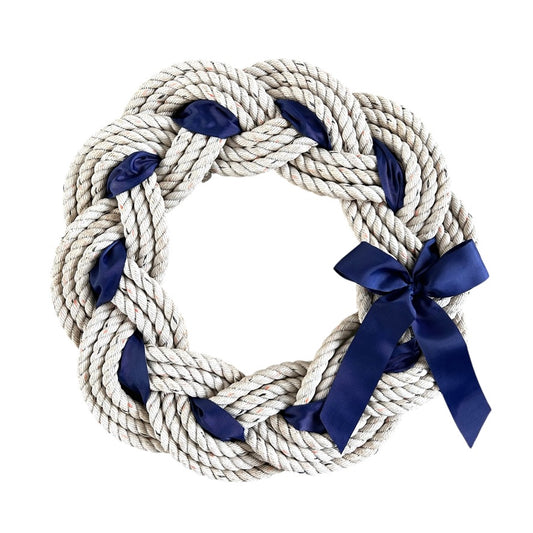 Festive Wreaths with Blue Ribbon