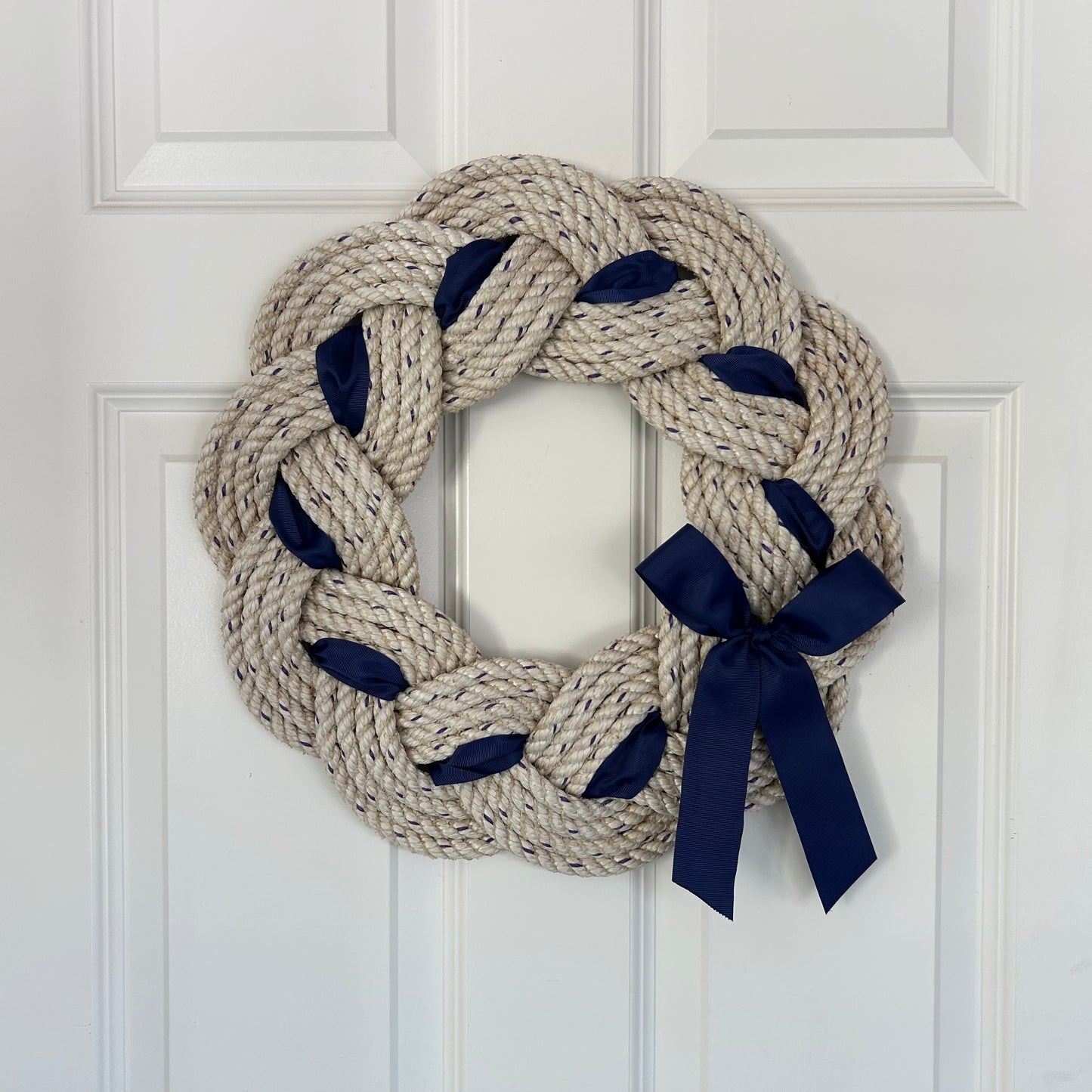 Festive Wreaths with Blue Ribbon