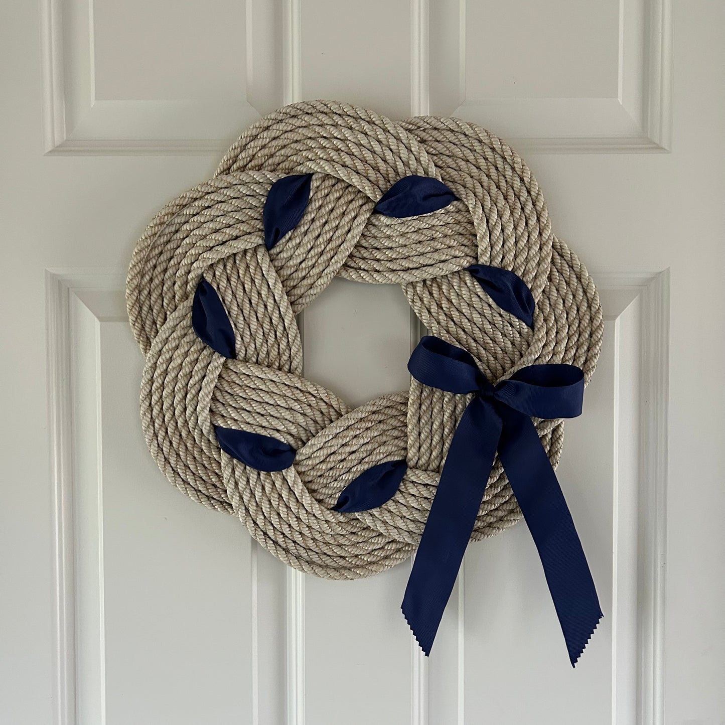 Festive Wreaths with Blue Ribbon