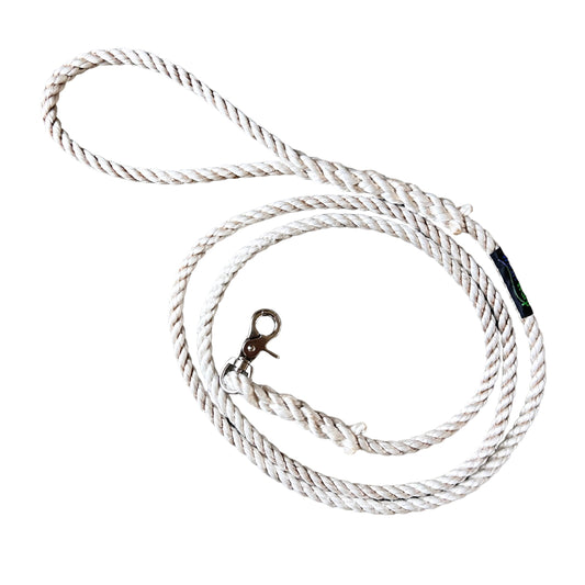 6' white Lobster Rope Dog Leash