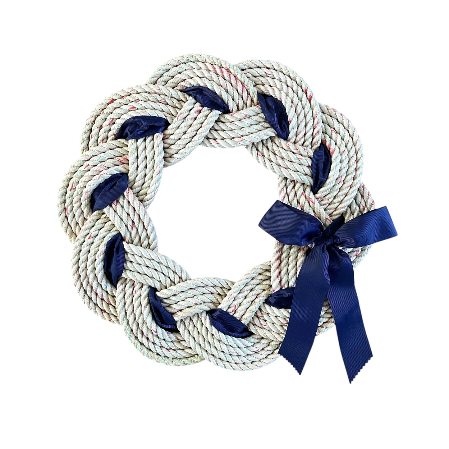 Festive Wreaths with Blue Ribbon