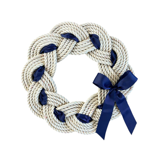 Festive Wreaths with Blue Ribbon
