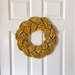 Lobster Rope Mariner Shorts Wreath, Vibrant rope wreath, Upcycled lobster rope wreath, Nautical outdoor wreath, Woven in Maine by WharfWarp