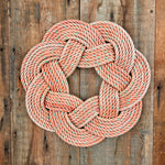 Salmon Wreath, Upcycled lobster rope, Orange and green nautical wreath, Front door decor, Made in Maine by WharfWarp