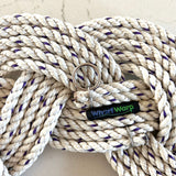 White Rope Wreath, Nautical Wreath with purple, Upcycled lobster rope, Maine made, All-season outdoor wreath, Nautical decor by WharfWarp