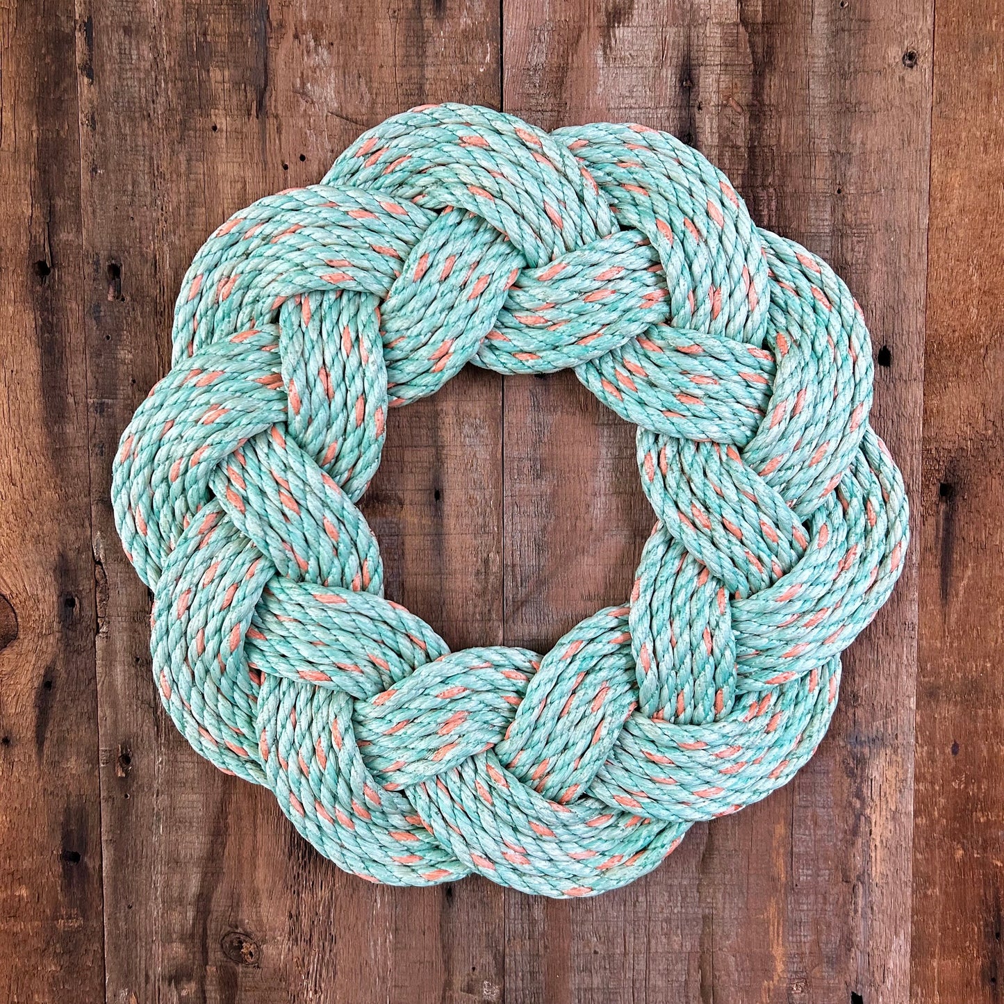 Mariner Wreath in Seashell, Maine upcycled rope wreath, Reclaimed lobster rope wreath, Nautical outdoor decor, Woven in Maine by WharfWarp