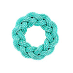 Mariner Wreath in Turquoise, St Patrick’s Wreath, Upcycled lobster rope wreath, Nautical outdoor wreath, Hand woven in Maine by WharfWarp