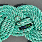 Mariner Wreath in Turquoise, St Patrick’s Wreath, Upcycled lobster rope wreath, Nautical outdoor wreath, Hand woven in Maine by WharfWarp