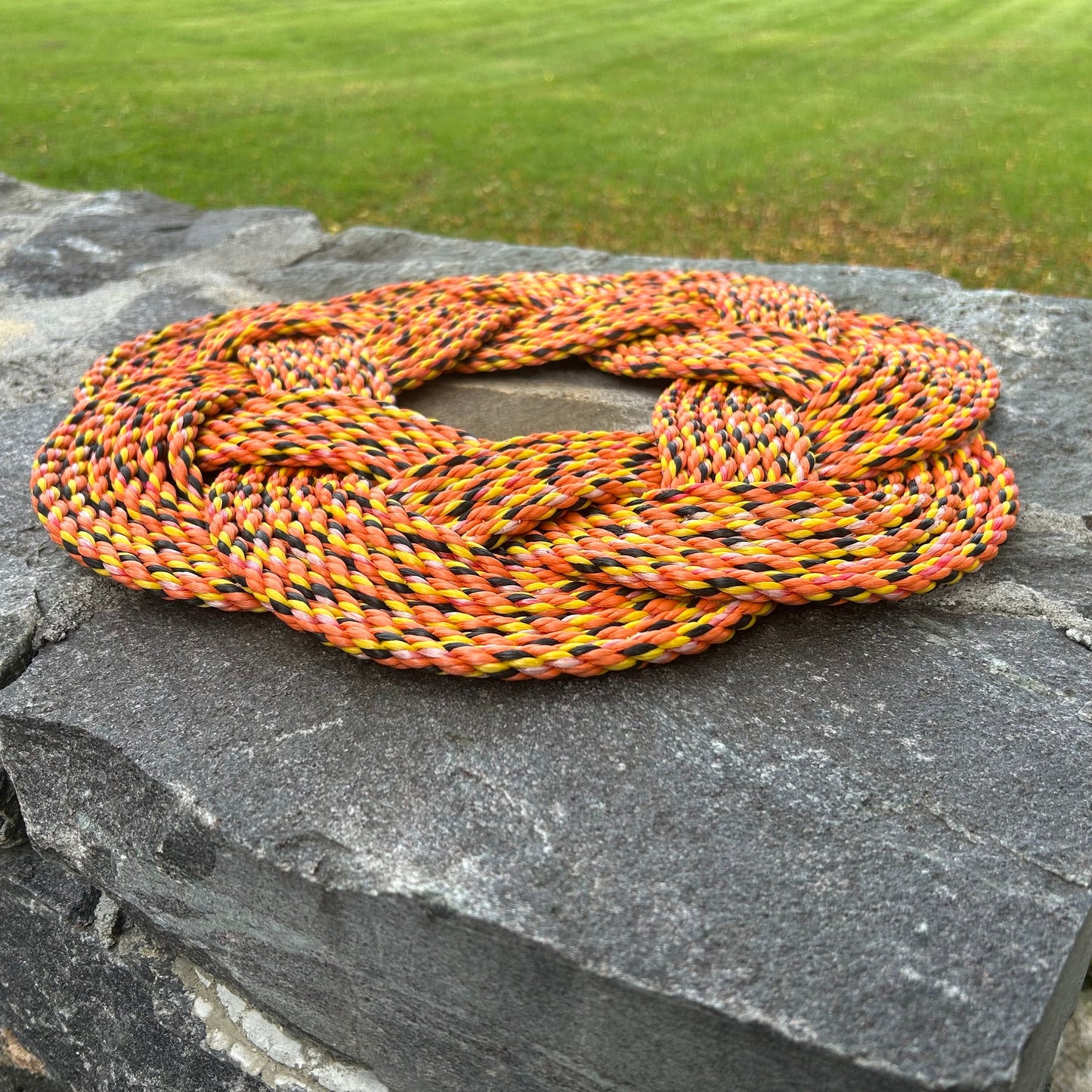 Harvest Wreath, Upcycled lobster rope, Maine made, Nautical Halloween wreath, Yellow and Orange Foliage Wreath