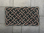 Upcycled lobster rope doormat, Nautical welcome mat, Reclaimed outdoor rope doormat, Maine made, Rainbow rope mat, Woven by WharfWarp