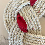 Holiday Wreath, White rope wreath with ribbon and bow, Upcycled lobster rope wreath, Nautical wreath, Hand woven in Maine by WharfWarp