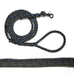 Charcoal with blue check rope leash