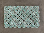 Sea Mist Rope Mat, Chunky upcycled lobster rope doormat, Maine made, Reclaimed rope welcome mat, Kitchen mat, Entry mat by WharfWarp