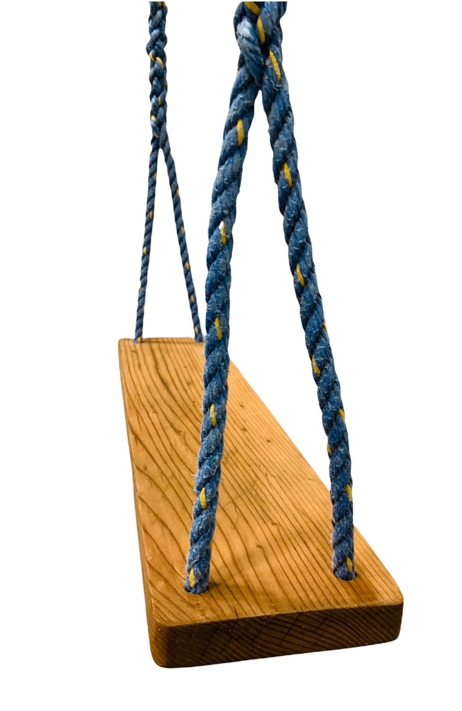 Outdoor rope swing from reclaimed rope and cedar seat – WharfWarp