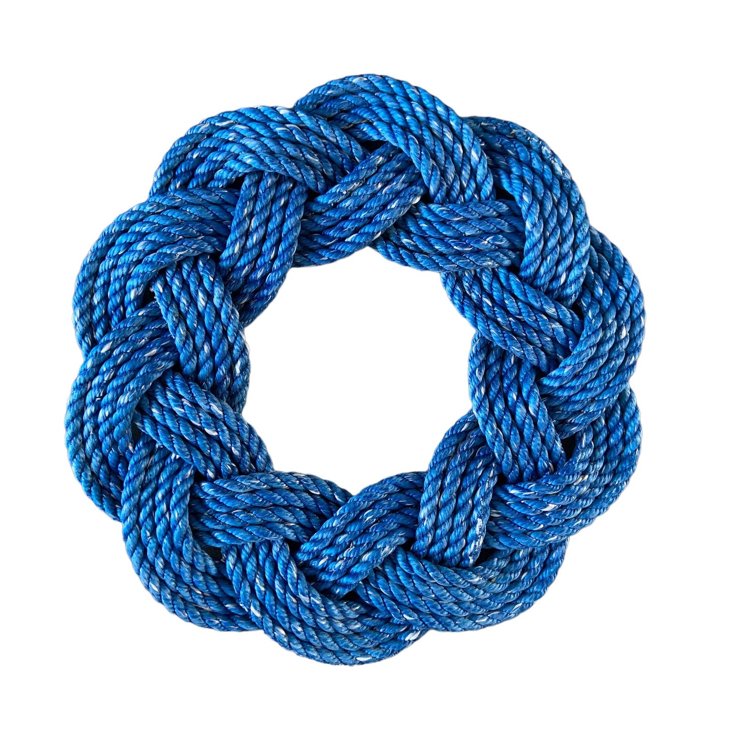 Mariner Wreath in Sky Blue, Coastal blue rope wreath, Upcycled lobster rope wreath, Nautical outdoor wreath, Recycled in Maine by WharfWarp