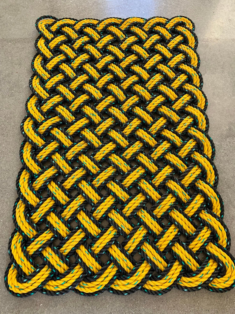 Yellow and Black Upcycled Lobster Rope Mat – WharfWarp