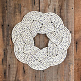 White Wreath, Holiday wreath, Christmas wreath, Upcycled lobster rope, Nautical outdoor wreath, Maine made by WharfWarp