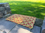 Maine lobster rope doormat, Upcycled rope, Nautical Autumn doormat, Orange and yellow doormat, Hand woven in Maine by WharfWarp