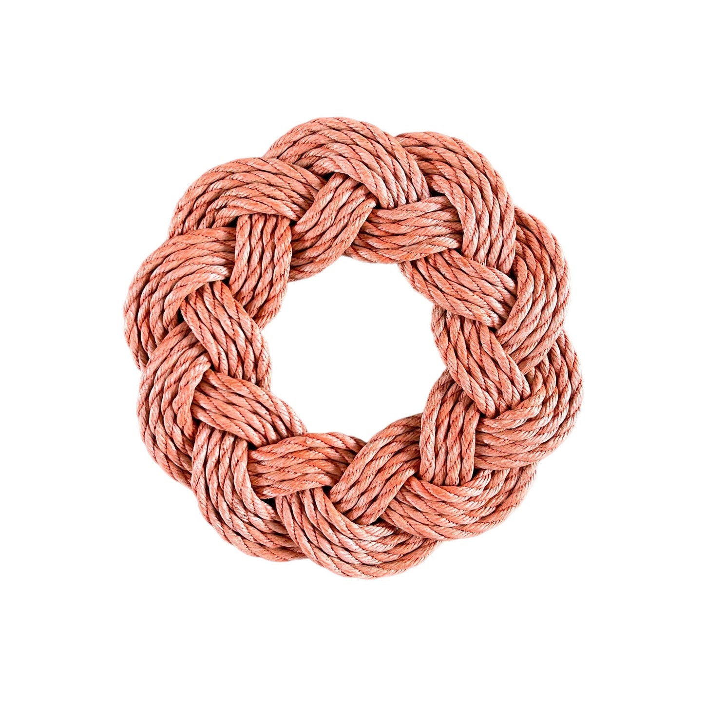 Mariner Wreath in Peach, Outdoor nautical wreath, Upcycled lobster rope wreath, Peach wreath, Maine made by WharfWarp