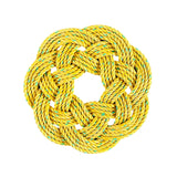 Four Wind Wreath in Yellow Slickah, Yellow rope wreath, Upcycled lobster rope wreath, Nautical outdoor wreath, Made in Maine by WharfWarp