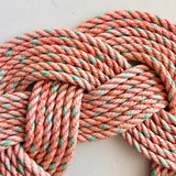 Salmon Wreath, Upcycled lobster rope, Orange and green nautical wreath, Front door decor, Made in Maine by WharfWarp