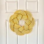 Dandelion Wreath, Nautical Spring decoration, Easter wreath, Upcycled Fall door decor, Woven by WharfWarp in Freeport, Maine